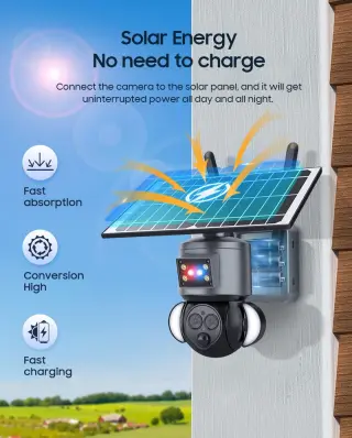 DUAL LENS ZOOM SOLAR BATTERY CAMERA 6MP 4G 12X ZOOM ST-558-6M-12X-4G